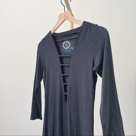 Blue Life Neiman Marcus Stretchy Black Beach Dress S - Picture 3 of 4